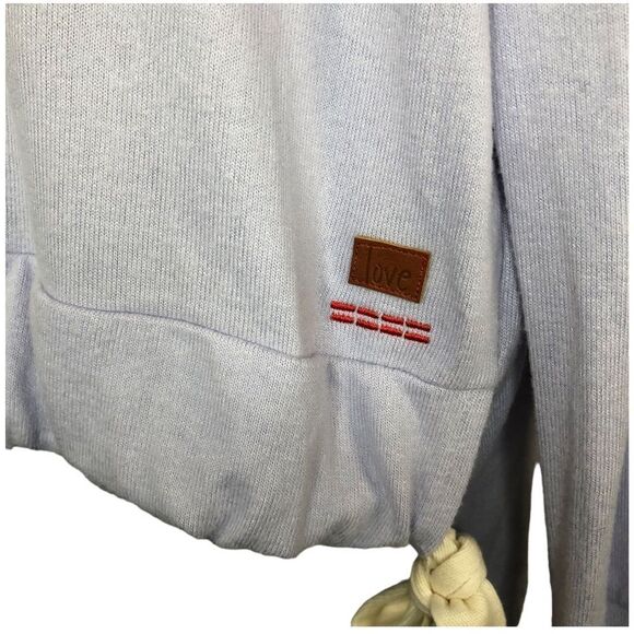 Peace Love World Sweatshirt Lightweight Soft Lavender Oversized Size Small - Picture 8 of 11